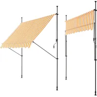 Pro.tec Klemmmarkise Stem 200x120x220-309 cm Gelb / Weiß -