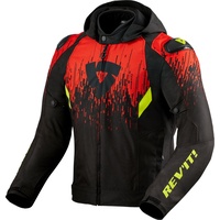 RevIt! Revit Quantum 2 H2O Textiljacke wasserdicht - Schwarz/Rot/Neon-Gelb