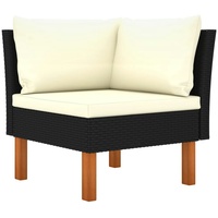 VidaXL Ecksofa schwarz/cremeweiß