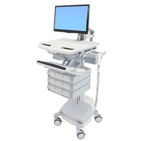 Ergotron Wagen für LCD-Display/Tastatur/Maus/CPU/Notebook/Barcodescanner (offene Architek, Notebookwagen, Grau
