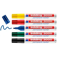 Edding Permanent Marker edding 3000 Permanentmarker 5er-Set sortiert basic