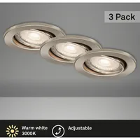 Briloner LED-Einbaustrahler 3 St. nickel matt