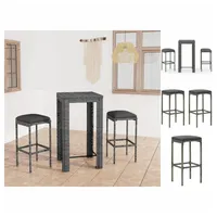VidaXL Polyrattan Garten-Essgruppe 3-tlg. grau inkl. Kissen 3064776