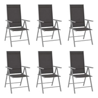 VidaXL Gartenstühle Klappbar 6 Stk. Textilene Schwarz
