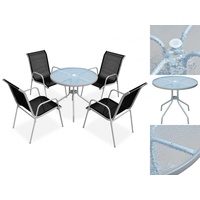 VidaXL Gartenmöbel-Set 43317 5-tlg. grau/schwarz