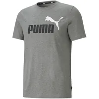 Puma ESS+ 2 Col Logo Tee T-Shirt, Mittelgraues Heather,