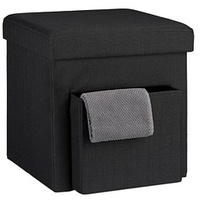 Relaxdays Hocker mit Stauraum, 10020369.46, schwarz