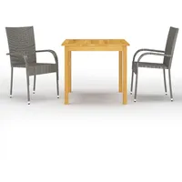 VidaXL Garten-Essgruppe 3-tlg. Grau
