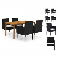 VidaXL Garten-Essgruppe 5-tlg. Schwarz