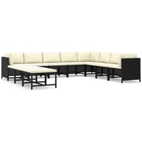 VidaXL Garten-Lounge-Set 11-tlg. schwarz