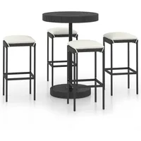 VidaXL Gartenbar-Set 5-tlg. Schwarz