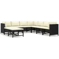 VidaXL Garten-Lounge-Set 9-tlg. schwarz 3059800