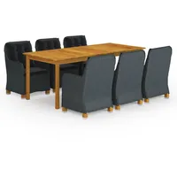 VidaXL Garten-Essgruppe 7-tlg. dunkelgrau 3067939