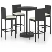 VidaXL Gartenbar-Set 5-tlg. Schwarz