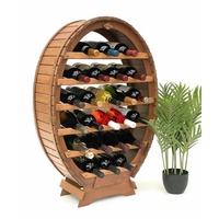 DanDiBo Ambiente Weinregal Holz Stehend Weinfass 24 Flaschen Braun