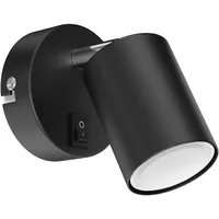 Ledscom.de Wandspot WAIKA, einflammig, mit Schalter, GU10, schwarz matt,