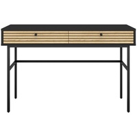 SalesFever Schreibtisch Schwarz/Eiche Echtholzfurnier 395905