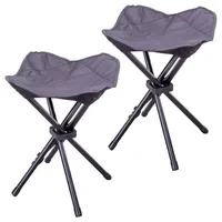 VCM Sitzhocker 2er Set Schwarz