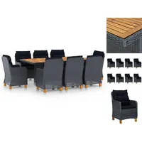 VidaXL Garten-Essgruppe 9-tlg. dunkelgrau