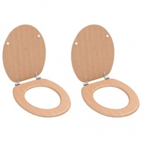 VidaXL Toilettensitze 2 Stk. mit Deckel MDF Bambus-Design