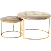 Kayoom Hocker 2er-Set Becky 825 Taupe / Gold