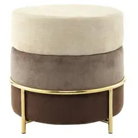 Kayoom Hocker Creme/Braun ca. 48,5x46 cm