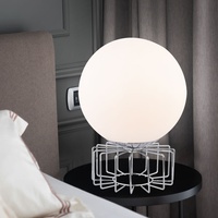 GLOBO Tischleuchte Tischlampe Glas Chrom Opal 15 cm Wohnzimmer