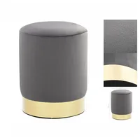 VidaXL Hocker Dunkelgrau und Golden Samt 28 x 36
