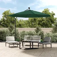 VidaXL Sonnenschirm Ampelschirm mit LED-Beleuchtung 300 cm Metallmast