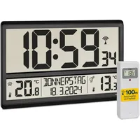 TFA Digitale XL-Funkuhr 36,0 cm 60.4521.01 schwarz