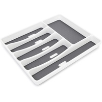 Relaxdays Besteckkasten Besteckkasten, Grau, Weiss