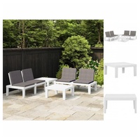 VidaXL 4-tlg. Garten-Lounge-Set mit Auflagen Kunststoff Weiß