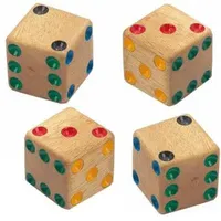 Philos Würfel 7005, Holzwürfel, braun, 4 Würfel