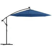 VidaXL Ampelschirm mit LED-Beleuchtung und Stahl-Mast 300 cm Azurblau