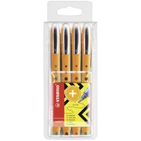 Stabilo worker+ Fein Tintenroller sortiert, 4er-Set, Etui (2016/4)