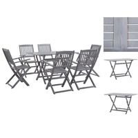 VidaXL Garten-Essgruppe 7-tlg. grau