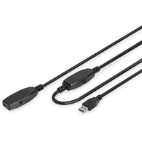 Digitus USB 3.0 aktives Verlängerungskabel 10m Typ-A St./Bu. schwarz