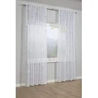 GARDINIA Vorhang mit verdeckten Schlaufen und Gardinenband, Lichtdurchlässig, Sichtschutz,