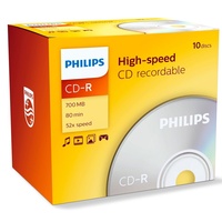 Philips CD-R 80min/700MB, 10er Jewelcase (CR7D5NJ10)