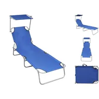 VidaXL Klappliege 188,5 x 57,5 x 27 cm blau