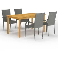 VidaXL 5-tlg. Garten-Essgruppe Grau