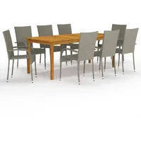 VidaXL Garten-Essgruppe 9-tlg. Grau