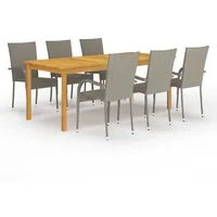 VidaXL Garten-Essgruppe 7-tlg. Grau