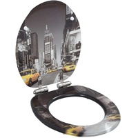 VidaXL Toilettensitze 2 Stk. mit Soft-Close-Deckel MDF New York-Design