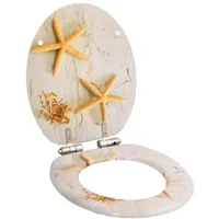 VidaXL Toilettensitz mit Soft-Close-Deckel MDF Seestern-Design