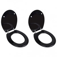 VidaXL Toilettensitze mit Deckel 2 Stk. MDF Schwarz