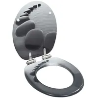 VidaXL Toilettensitze 2 Stk. mit Soft-Close-Deckel MDF Stein-Design