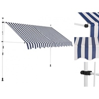 VidaXL Markise Handbetrieben 300 cm Blau/Weiß Gestreift