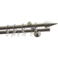 GARDINIA Gardinenstangen-Set Kegel, 2-läufig, Komplettstilgarnitur inkl. Befestigungsmaterial, Ø 20