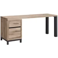 Massivmoebel24 Schreibtisch Villanders Wildeiche bianco geölt / Beige